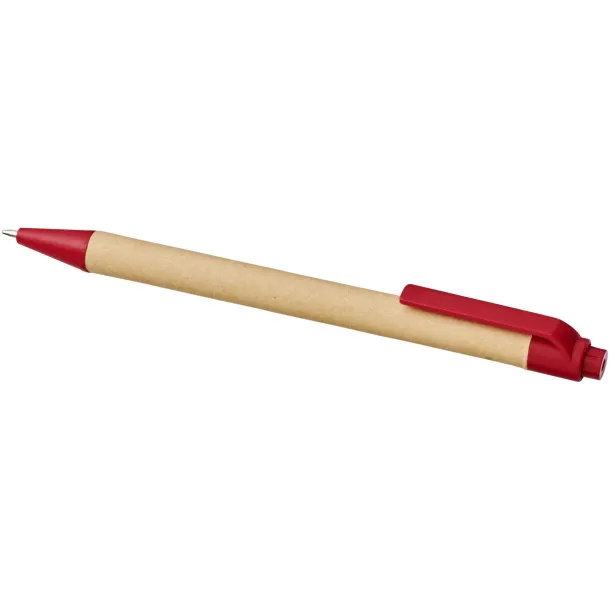 Berk recycled carton and corn plastic ballpoint pen - Unbranded Red