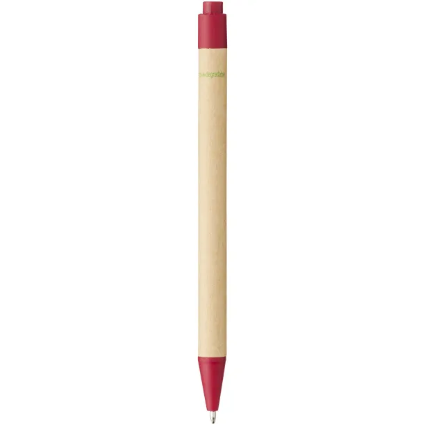 Berk recycled carton and corn plastic ballpoint pen - Unbranded Red