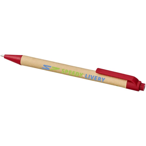 Berk recycled carton and corn plastic ballpoint pen - Unbranded Red