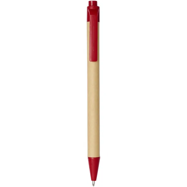 Berk recycled carton and corn plastic ballpoint pen Red