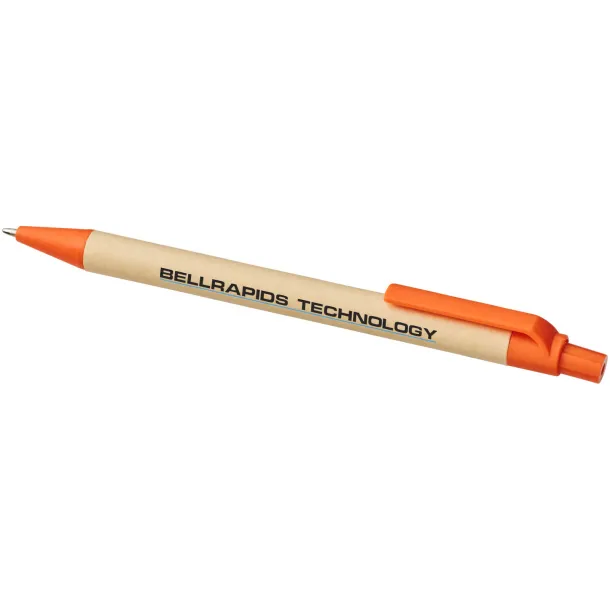 Berk recycled carton and corn plastic ballpoint pen Orange