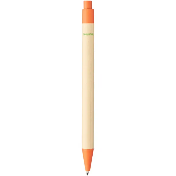 Berk recycled carton and corn plastic ballpoint pen Orange