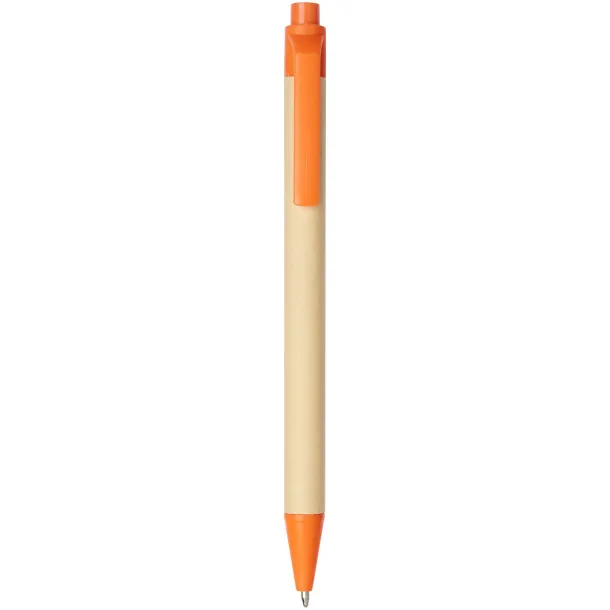 Berk recycled carton and corn plastic ballpoint pen Orange