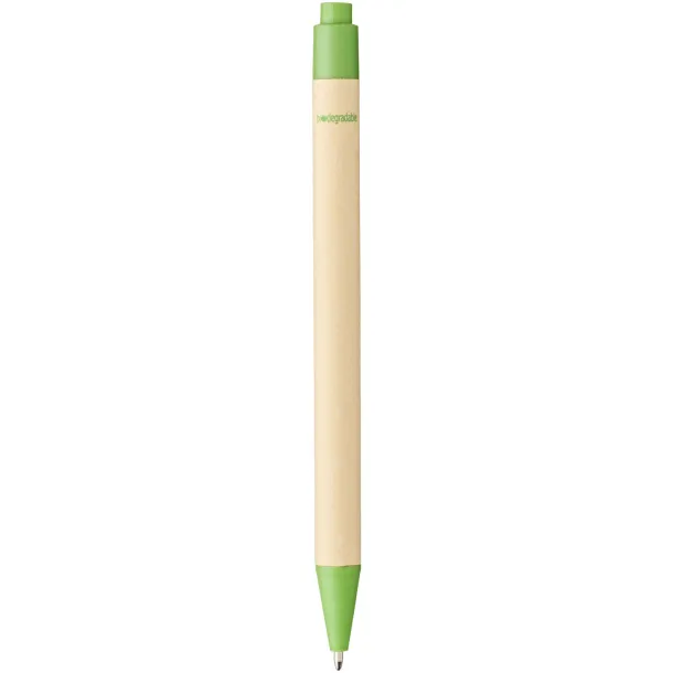 Berk recycled carton and corn plastic ballpoint pen - Unbranded Green