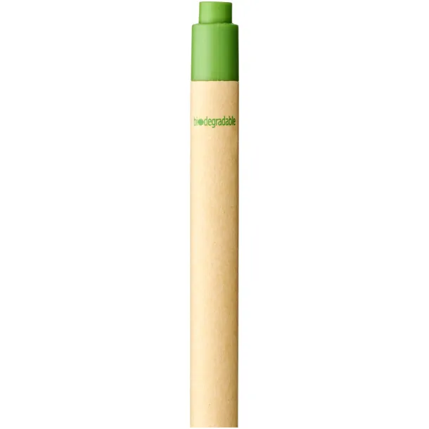 Berk recycled carton and corn plastic ballpoint pen - Unbranded Green