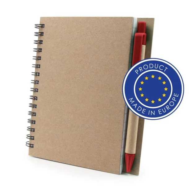  Notebook A6 with ball pen Crvena