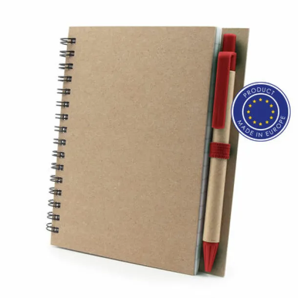  Notebook A6 with ball pen Crvena