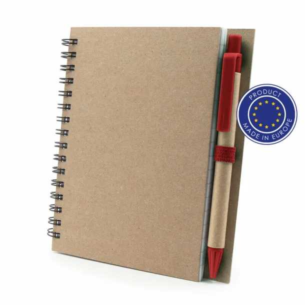  Notebook A6 with ball pen Crvena