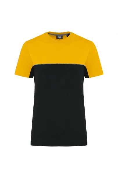  UNISEX ECO-FRIENDLY SHORT SLEEVE TWO-TONE T-SHIRT - Designed To Work Black Yellow