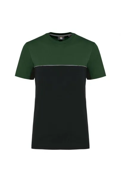  UNISEX ECO-FRIENDLY SHORT SLEEVE TWO-TONE T-SHIRT - Designed To Work Black Forest Green