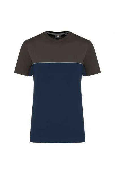  UNISEX ECO-FRIENDLY SHORT SLEEVE TWO-TONE T-SHIRT - Designed To Work Navy Kraljevski plava
