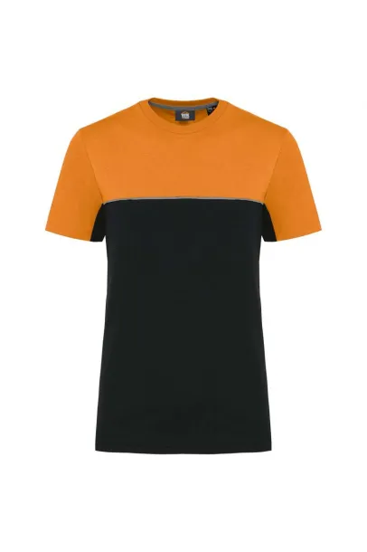  UNISEX ECO-FRIENDLY SHORT SLEEVE TWO-TONE T-SHIRT - Designed To Work Crna Narančasta