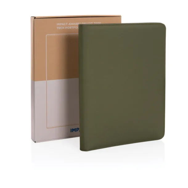  Impact Aware™ deluxe 300D tech portfolio with zipper - XD Collection Green 