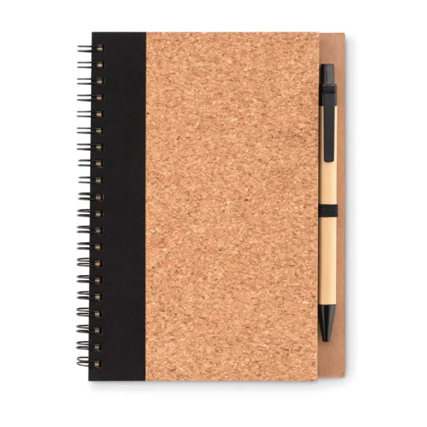 SONORA PLUSCORK Cork notebook with pen Black