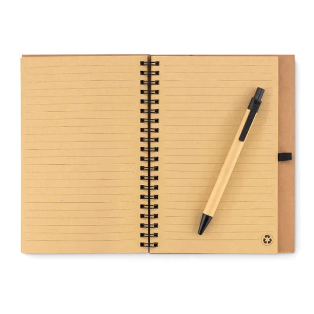 SONORA PLUSCORK Cork notebook with pen Black