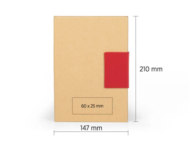 AZUL biodegradable notebook with biodegradable ball pen Red