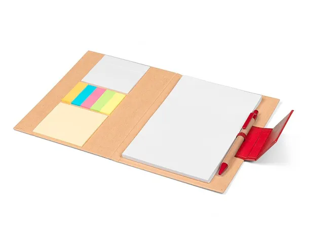 AZUL biodegradable notebook with biodegradable ball pen Red