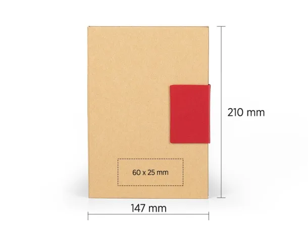 AZUL biodegradable notebook with biodegradable ball pen Red