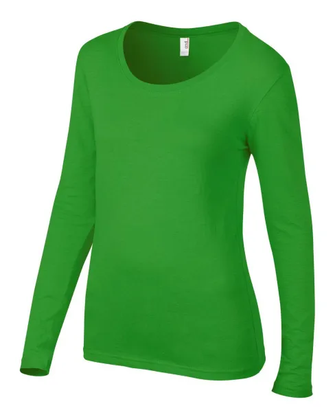  WOMEN’S FEATHERWEIGHT LONG SLEEVE SCOOP TEE - Anvil Green Apple