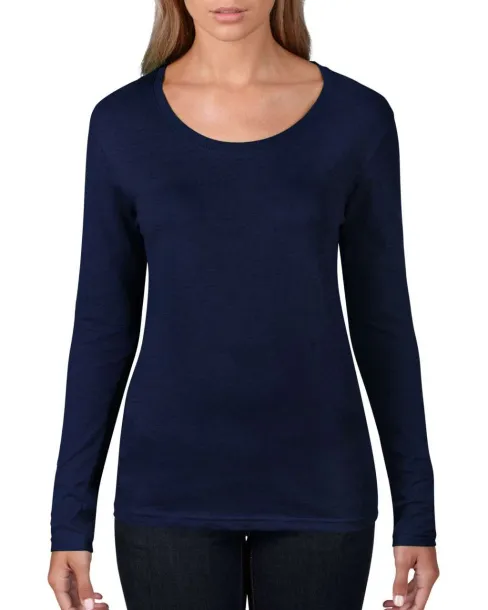  WOMEN’S FEATHERWEIGHT LONG SLEEVE SCOOP TEE - Anvil Navy