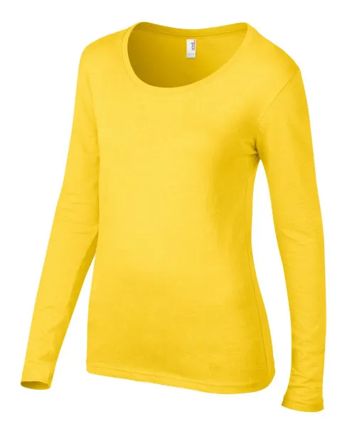  WOMEN’S FEATHERWEIGHT LONG SLEEVE SCOOP TEE - Anvil Lemon Zest