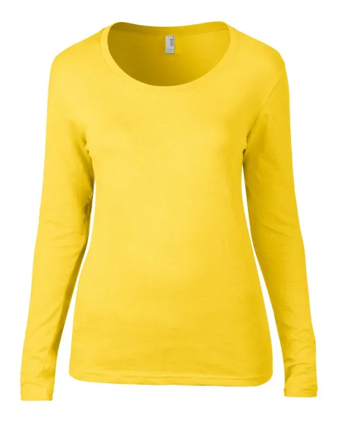  WOMEN’S FEATHERWEIGHT LONG SLEEVE SCOOP TEE - Anvil Lemon Zest