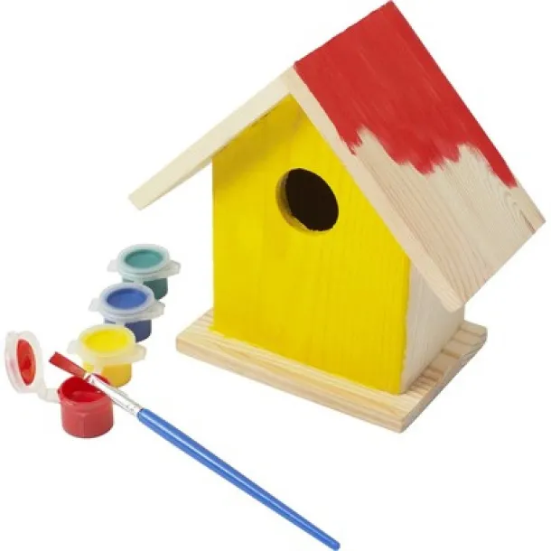  Birdhouse painting set, paints and brush wood