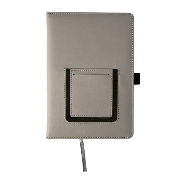 EIBAR notepad with phone pocket Grey