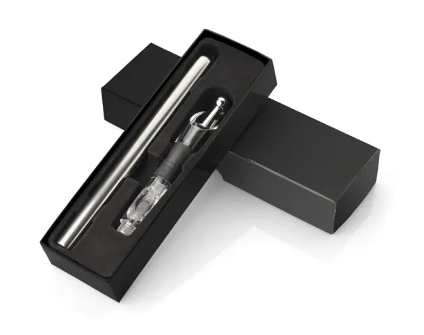 BLANC Wine chiller with pourer srebrny