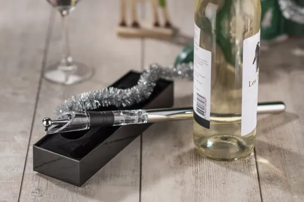 BLANC Wine chiller with pourer srebrny