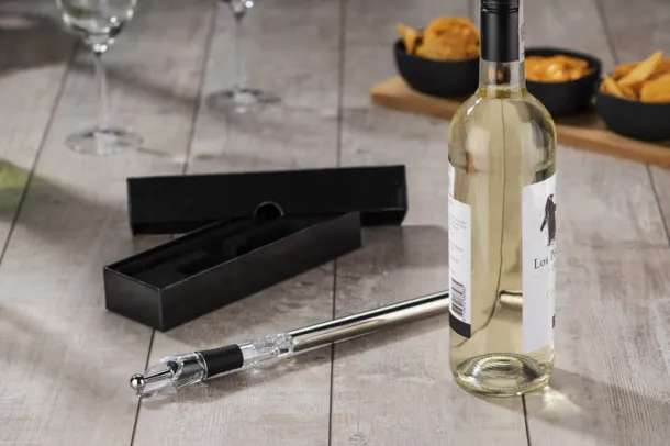 BLANC Wine chiller with pourer Srebrna
