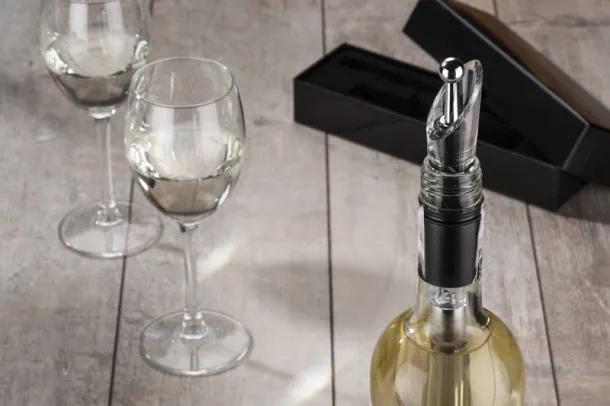 BLANC Wine chiller with pourer srebrny