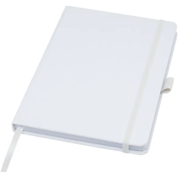 Honua A5 recycled paper notebook with recycled PET cover - Marksman White