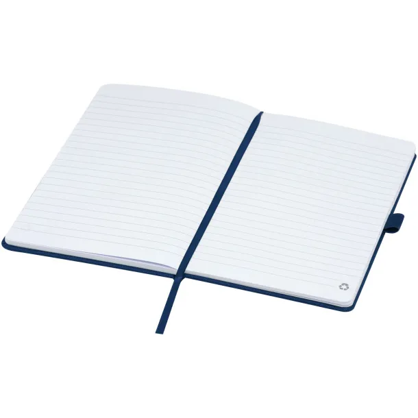 Honua A5 recycled paper notebook with recycled PET cover - Marksman Navy Blue