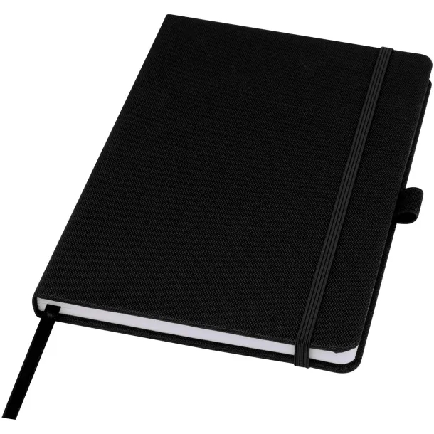 Honua A5 recycled paper notebook with recycled PET cover - Marksman Solid black