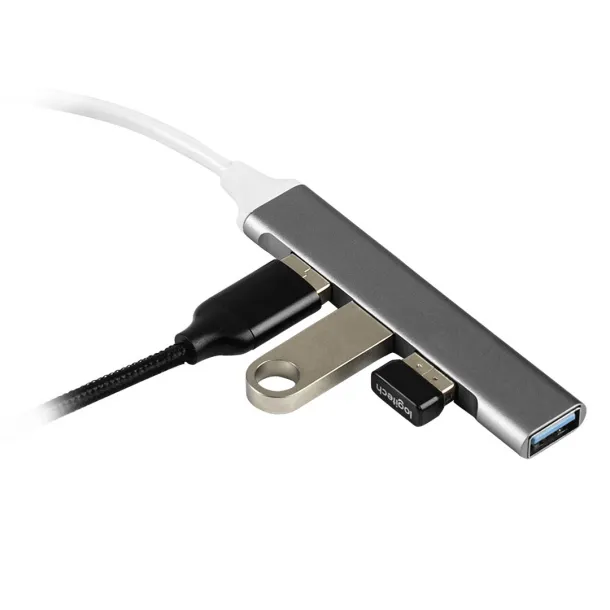 PIVOT USB hub s 4 ulaza - PIXO Tamnosiva