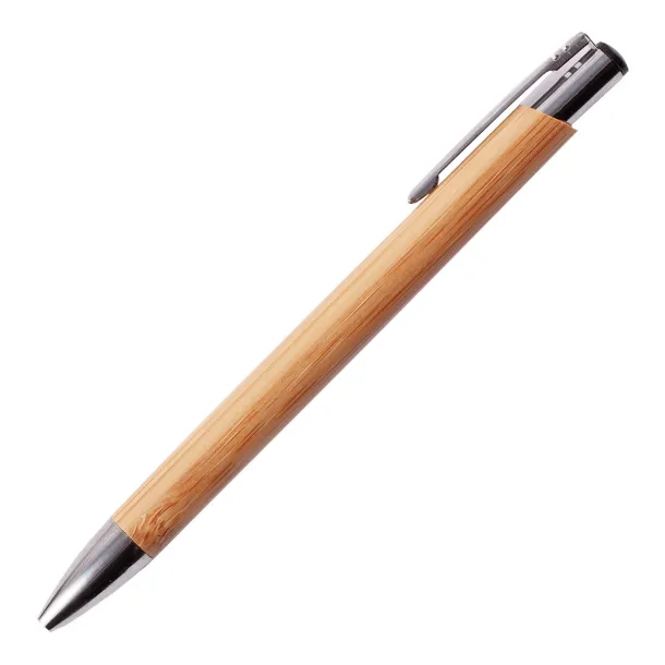 VIZELA ballpen in bamboo case Brown