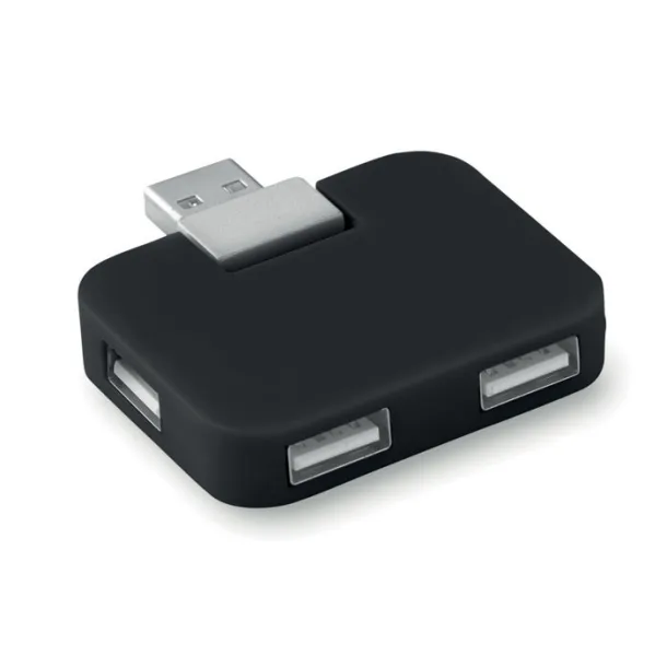 SQUARE 4 port USB hub Black