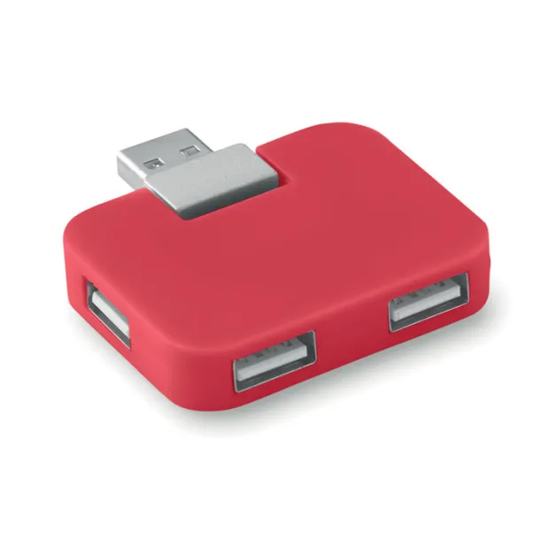 SQUARE USB razdjeljivač Crvena