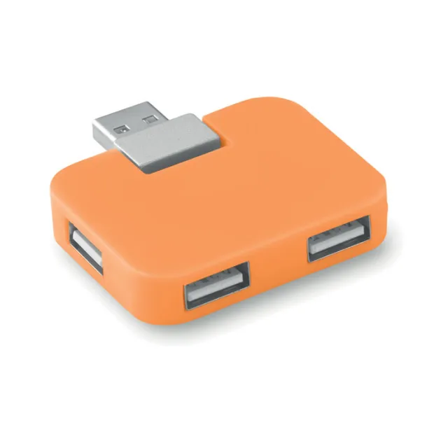 SQUARE 4 port USB hub Orange