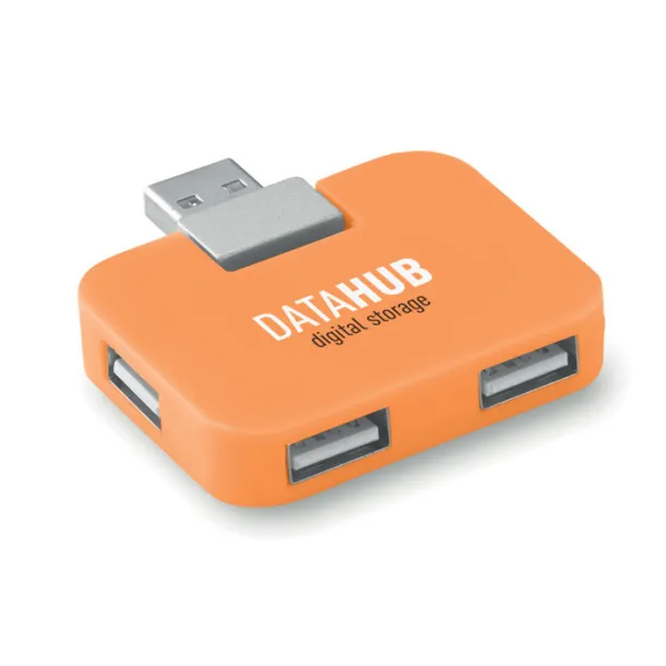 SQUARE 4 port USB hub Orange