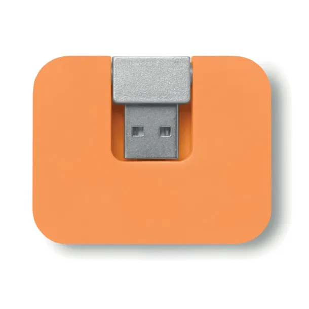 SQUARE 4 port USB hub Orange