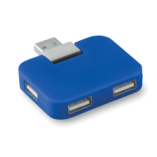 SQUARE 4 port USB hub Royal blue