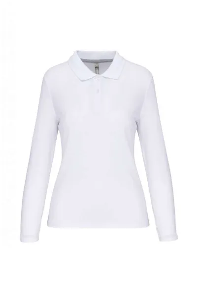  LADIES' LONG-SLEEVED POLO SHIRT - Designed To Work White