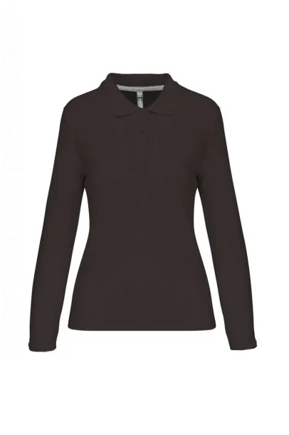  LADIES' LONG-SLEEVED POLO SHIRT - Designed To Work Tamno siva