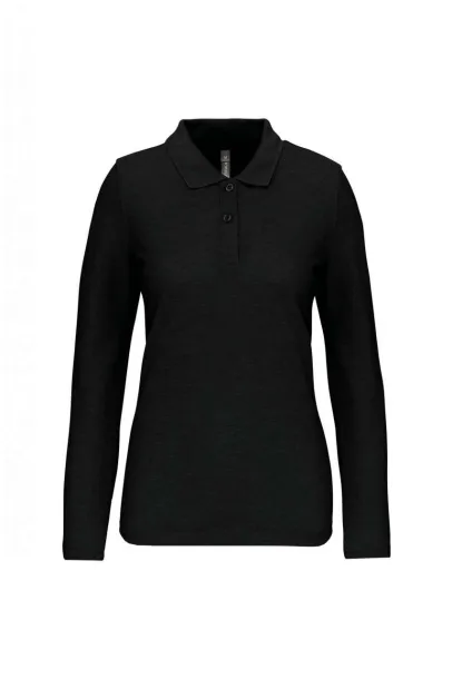  LADIES' LONG-SLEEVED POLO SHIRT - Designed To Work Black