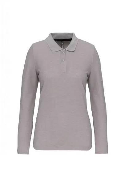  LADIES' LONG-SLEEVED POLO SHIRT - Designed To Work Oxford Grey