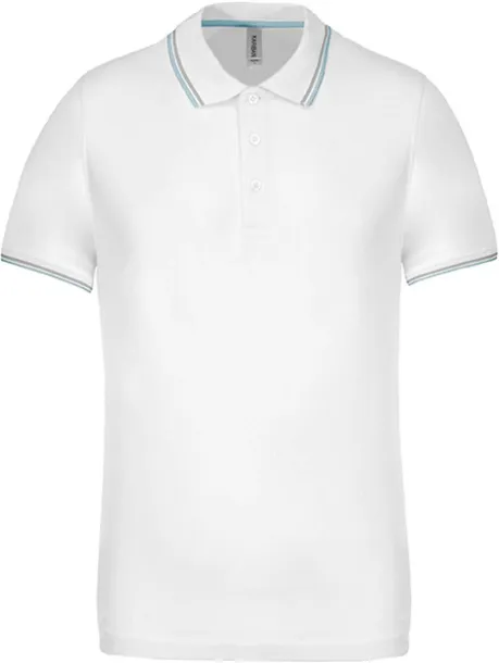  MEN'S SHORT-SLEEVED POLO SHIRT - Kariban White Sky blue