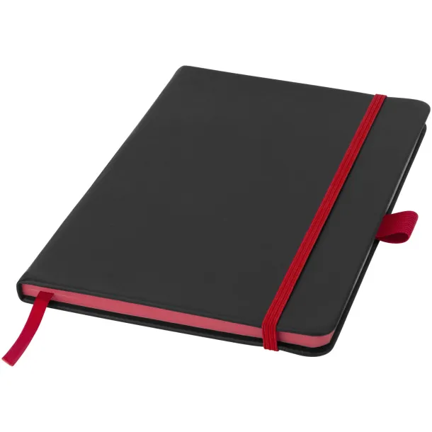 Colour-edge A5 hard cover notebook Solid black Red