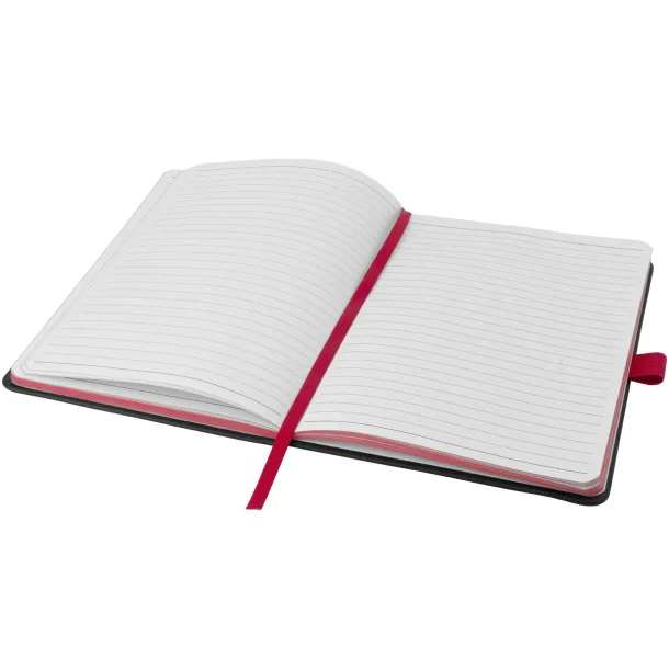 Colour-edge A5 hard cover notebook Solid black Red